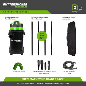 Guttersucker Junior Gutter Vacuum, 4 pole push fit package.