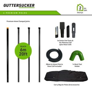 Guttersucker Premium 44mm Clamped Pole Package