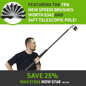 Speedi Brush Package with Telescopic Pole for moss removal